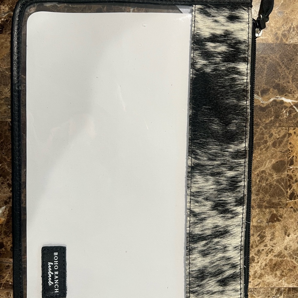 Boho Ranch Black and White Clutch
